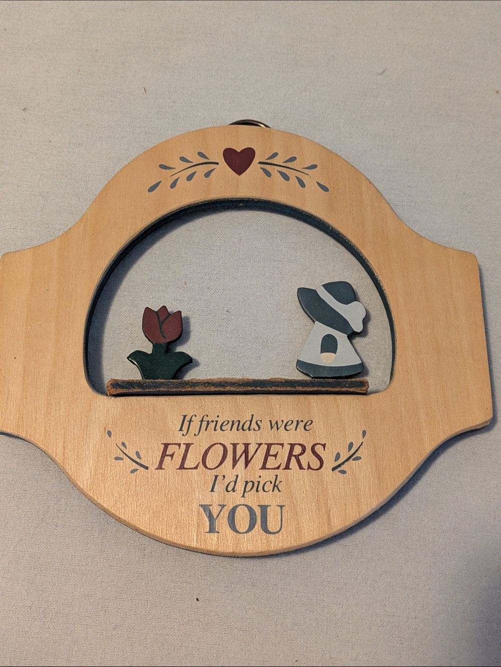 Dexsa Folk Art Wood Wall Hanging Dutch Girl & Tulip